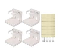 Foldable Cup Holder Adjustable Drink Holder Wall Mount Retractable Folding Cup Holder for Car RV Truck Ship Vertical or Horizontal Mounting ABS Plastic 4PCS (White)