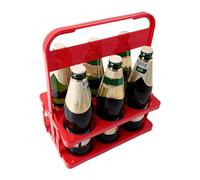 Foldable Cup Holder, Milk Bottle Holder, Foldable Plastic Drink Holder, Easy and Safe 6 Slot Bottle Holder, Space Saving Foldable Drink Holder for Bottles (Black, Red, Purple), Red, Se référer au