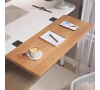 Foldable Desk Extender Tray - Clamp-on Keyboard Shelf for Home Office Floating Table Gap Rack - Oak Wood 40x20cm (16x8 inch) - Space-Saving Solution