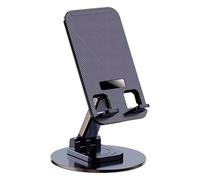 Foldable Desk Phone Holder - Non-Slip Mobile Phone Holder | 360 Degree Rotatable Adjustable Phone Stand Made of Metal | Portable Smartphone Base for the Table, Foldable Lazy Tab