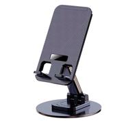 Foldable Desk Phone Mount - Adjustable Stand for Smartphones and Tablets | Portable Aluminum Alloy Holder with 360° Rotation, Height Customization, Stable Support for Desk, Nightstand, or Workstation