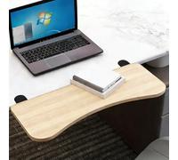 Foldable Desk Shelf with Clamp Easy Install 90° Elbow Support Durable Walnut Finish Perfect for Office & Home 65x24cm Workspace Orga