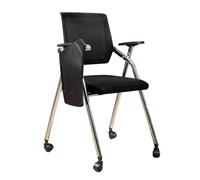 Foldable Desk Training Chairs - Stackable Mesh Conference Room Seating with Wheels - Comfortable Office Reception & Meeting Chairs - Bouncing Back Design