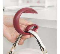 Foldable Desktop Clip Hooks,2-Pack Rod Hook,Purse Holder,Backpack Bag Hook for Hanging Decor,Storage Hanger for Home Closet Public Table (Red)
