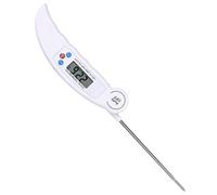 Foldable Digital Meat Thermometer with Long Probe, White | Plastic and Stainless Steel Build, Wide Range 50℃ to 300℃, for Home Cooks and Chefs