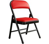 Foldable Dining Chair, Modern Minimalist, Space-Saving, Comfortable Office Guest Conference Chair, Lightweight Design, Easy Storage, Versatile Black & Red Color - Perfect for Home & Office