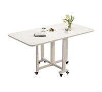 Foldable Dining Table Expandable Kitchen Table with Metal Shelf Support Space-Saving Solution for Small Apartments Living Room & Dining Area