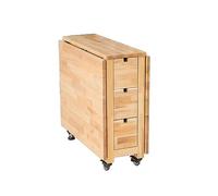 Foldable Dining Table for 6-8 People Solid Wood Kitchen Table on Wheels with Drawers Space-Saving Modern Design Perfect for Small Spaces and Dining Rooms