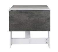 Foldable Dining Table for Smals with Der & Double Shelf Space Saving Design for Dining Room & Kitchen Central Sto for 2 4 People 103x76x73.4cm (White + Concrete)