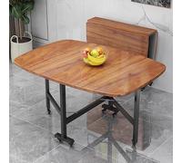Foldable Dining Table with 6 Wheels Expandable & Multifunctional for Small Spaces Ideal for Kitchen Bedroom & Living Room Seats 2 to 6 People (100x60 cm Brown).