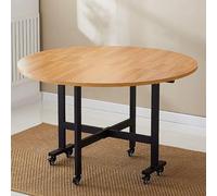 Foldable Dining Table with Wheels Space-Saving Drop-Leaf Design for Small Apartments Compact Kitchen Furniture Versatile & Portable Dining Solution