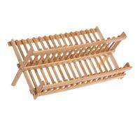 Foldable Dish Rack 2-Tier Bamboo nizer Retro Sle Natural Bamboo Space-Saving Kitchen Sto 16 Grids for Efficient Drying and nizing