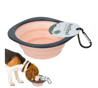 Foldable Dog Bowl, Foldable Water Bowl for On the Go Pet Supplies Automatic Feeder with Carabiner Hook, Food and Water Bowl for Camping, Hiking, Walking