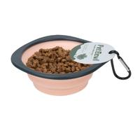 Foldable Dog Bowl, Portable Food Container, Water Feeder Dish, Compact Travel Accessory, Carabiner Clip Tool, for Outdoor Hiking Walking Camping Pets, Size 15 x 6 cm for Daily Feeding