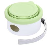 Foldable Dog Feeding Bowl, Multi-Functional Portable Feeding Box, Equipped with a Pull-Out Waste Collection Bag, Suitable for Outdoor Dog Walking and Camping (Green)