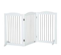 PawHut Foldable Dog Gate for Doorways, Stairs, Halls - White, White