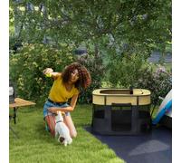 Foldable Dog Pen with Storage Bag for Indoor/Outdoor Use PawHut Yellow M