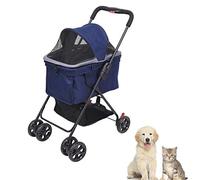 Foldable Dog Pet Stroller for Small Medium Dog Cats, Puppy Buggy Pushchair Pram Travel Carriers, Up to 15kg