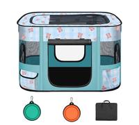 Foldable Dog Playpen Indoor,Expandable Puppy Playpen,Portable Pet Playpen for Small Animals,Waterproof Exercise Kennel Tent Crate for Travel,Camping, Home & Outdoor Use (S 27"L x 19"W x 17"H, Blue)