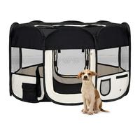 vidaXL Foldable Dog Playpen with Carrying Bag Black 125x125x61 cm Pet Run Cage