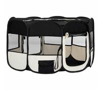 vidaXL Foldable Dog Playpen with Carrying Bag Black 125x125x61 cm Pet Run Cage