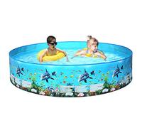 Foldable Dog Pool, Dog Bath, Paddling Pool, Large Thickened PVC, Extra Large Outdoor Foldable Children's Pool, Portable Non-Slip Dog Paddling Pool, Non-Inflatable (152 x 25/183 x 38 cm) Blue