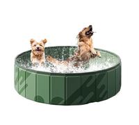 Foldable Dog Pool - Dog Paddling Pool with Hard Plate | Dogs Cat Bathing Tub with Drain Hole | Non-Slip Pvc Kiddie P-Ool for Cooling Off Pets During Hot Weather in the Backyard, Garden,patio