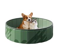 Foldable Dog Pool - Portable Multi-functional Outdoor PVC Paddling Pool For Pets, Pet Bath Or PlayPool, Puppy Non-Slip BathingPool, For Indoors, Outdoors, Garden, Patio, Army Green, S/M