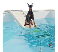 Foldable Dog Pool Ramp with 33" Legs for Free Height Adjustment,Safe & Easy Access dog water ramp for pool, Pool Ramp for Dogs Up to 200lbs (White)