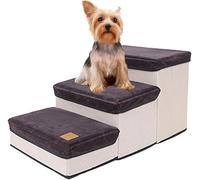 Foldable Dog Ramp,Collapsible Storage Box, Puppy Climb Ladder Sofa Bed for for Dogs Puppies And Cats Up To 55 Pounds(Gris)