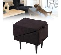 Foldable Dog Ramp Ottoman with Non Slip Surface Portable Pet Ramp and Stairs for Small Medium Large Senior and Injured Dogs and Cats(Black)