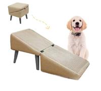 Foldable Dog Stairs For Sofa, 2 In 1 Expandable Pet Stairs And Footstool, Non-Slip Pet Ramps For Small Dogs And Cats, Multifunctional Kitten Steps For Couch Bed Car, Puppy Ladder Footrest Stool