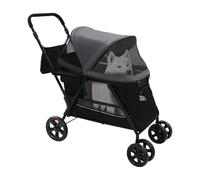 Foldable Dog Stroller for Pets up to 30kg Heavy-Duty 600D Fabric 360° Swivel Wheels with Brakes Easy Entry Ramp Ideal for Medium Dogs & Cats 85x57x101cm