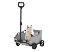 Foldable Dog Stroller Mini Pet Cart for Small Animals Expandable Handle Lightweight & Compact Design 51 * 35 * 31cm - Gray