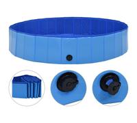 Foldable Dog Swimming Pool Blue 160x30 cm PVC
