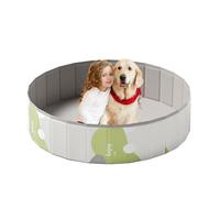 Foldable Dog Swimming Pool, Collapsible Dog Pet Pool Bathing Tub Kiddie Pool Doggie Wading Pool for Puppy Small Medium Large Dogs Cats and Kids, Portable PVC Bath Tub for Indoor&Outdoor (Gray, 100cm)