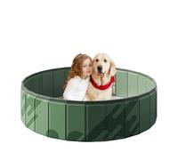 Foldable Dog Swimming Pool, Collapsible Dog Pet Pool Bathing Tub Kiddie Pool Doggie Wading Pool for Puppy Small Medium Large Dogs Cats and Kids, Portable PVC Bath Tub for Indoor&Outdoor (Green, 80cm)