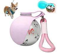 Foldable Dog Water Bottle, 2-in-1 Portable Dog Water Bottle with Bowl, Portable, Leak-Proof, Stainless Steel Bottle & Silicone Bowl, for Puppy Outdoor Walking Travel (Pink B)