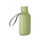 Foldable Dog Water Bottle 550ml - Collapsible Silicone Pet Bottle with Lid That Turns into a Bowl, Leakproof Travel Cup for Outdoor Use, Lightweight & Easy to Carry (Green)