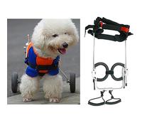 Foldable Dog Wheelchair Pet Stroller, Aluminum Pet Wheelchairs Helps Disabled Hind Legs Walking, Lightweight Adjustable Pet Scooter (Size : Xs trengthen)