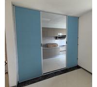 Foldable Door 62-80" - Space-Saving Double Concertina Folding Interior Doors for Kitchens Closets Laundry Rooms - Complete with Upper & Lower Track System - Stylish Sliding Shutter Solution
