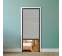 Foldable Door with PullDown ain Gray No Drill Installat Space DividerAdjustable 73x80in (185x203cm) Indoor Folding Door.