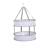 Foldable Double-Layer Drying Rack for Home, Large Basket for Clothes Drying Offering Better Airflow and Easy Storage (Shallow gray mesh)