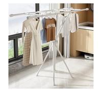 Foldable Double Rod Laundry Rack, Heavy Duty 100kg Capacity Clothes Drying Rack for Towels Garments, Space-Saving Portable Organizer for Air-Drying