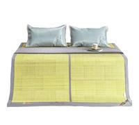 Foldable Double Sided Bamboo Cooling Mat for Summer Rattan Bed Mattress Topper Portable Sleep Mat (150x195cm) Breathable Comfort for Hot Nights