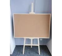 Foldable Double-Sided Cork Board Stand, Adjustable Height for DIY Pin Bulletin Board Display, Standing Notice Board for Notes and Messages