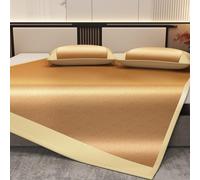 Foldable Double Sided Sleeping Mat - Woven Rattan and Ice Silk for Breathable Comfort in Living Room or Bedroom