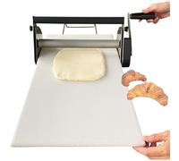 Foldable Dough Sheeter, Stainless Steel Manual Pasta Maker for Bakery Pizza, Adjustable Thickness, Easy Cleaning & Assembly