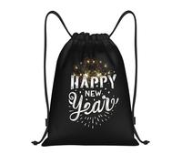 Foldable Drawstring Bags Happy New Year Customisable Bag School Bag 36x42cm for Swimming,Shopping,Daily Commute