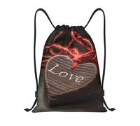 Foldable Drawstring Gym Bag Love Is Written on It School Bags Eco Friendly Drawstring Backpack for Teenager Children Men 36X42cm